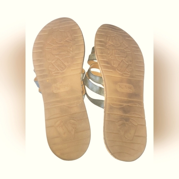 Korks Women's Shay Strappy Open Toe Cork Footbed Gray-Blue Sandals Sz 10 - Picture 6 of 7